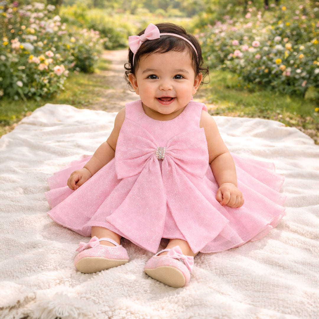 Baby girl wearing yellow crinkle bow dress sitting in a floral garden
Infant in yellow crinkle party dress with oversized bow and headband
Baby girl birthday outfit in soft yellow crinkle fabric with bow detail
Yellow baby girl dress with large bow and matching shoes outdoor photoshoot
Cute baby in textured crinkle dress with pearl bow sitting on rug
Baby girl special occasion dress in yellow crinkle fabric with accessories
Infant photoshoot outfit yellow bow dress with headband and shoes
Baby girl luxury p