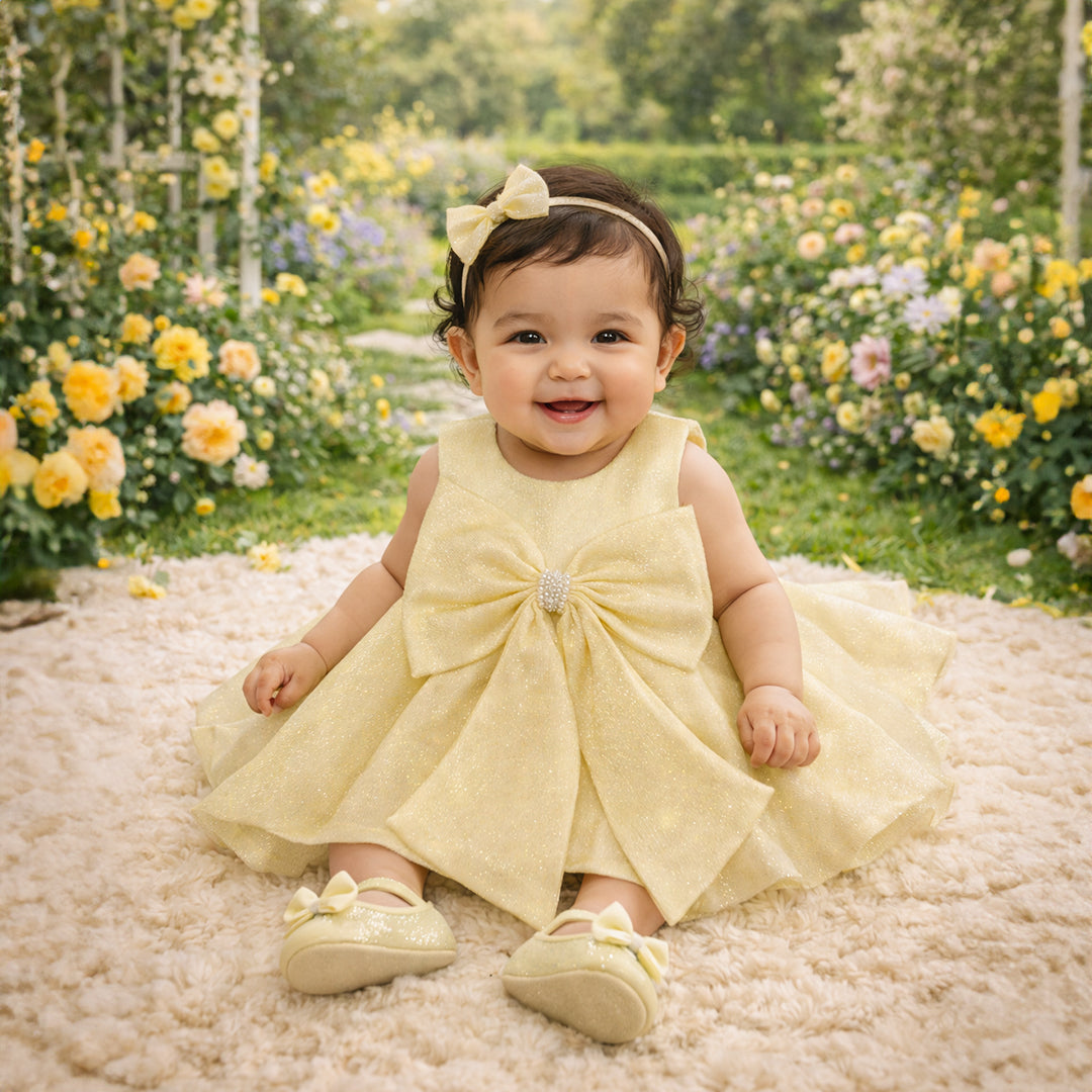 BUTTERCUP CRINKEL BOW DRESS